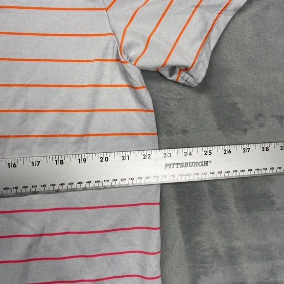 Under Armour Shirt Mens XL Gray Orange Striped Playoff Polo Short Sleeve Popover - Picture 5 of 5